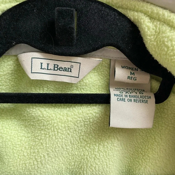 L.L. Bean short jacket with removable neon green  fleece vest Sz M - Picture 8 of 13